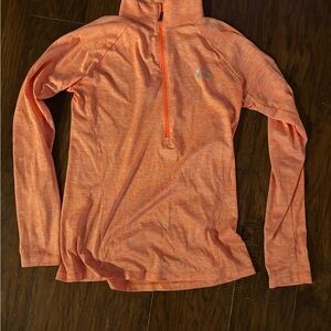 Women's Under Armor Orange Half-Zip Pullover Top